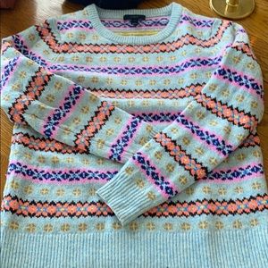 J. Crew striped winter sweater. 100% lambs wool.